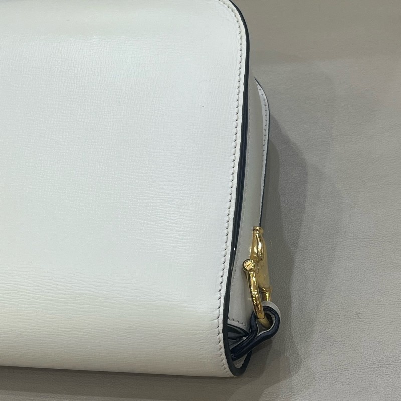 Gucci 1955白色全皮馬鞍包 肩背包斜背包-8