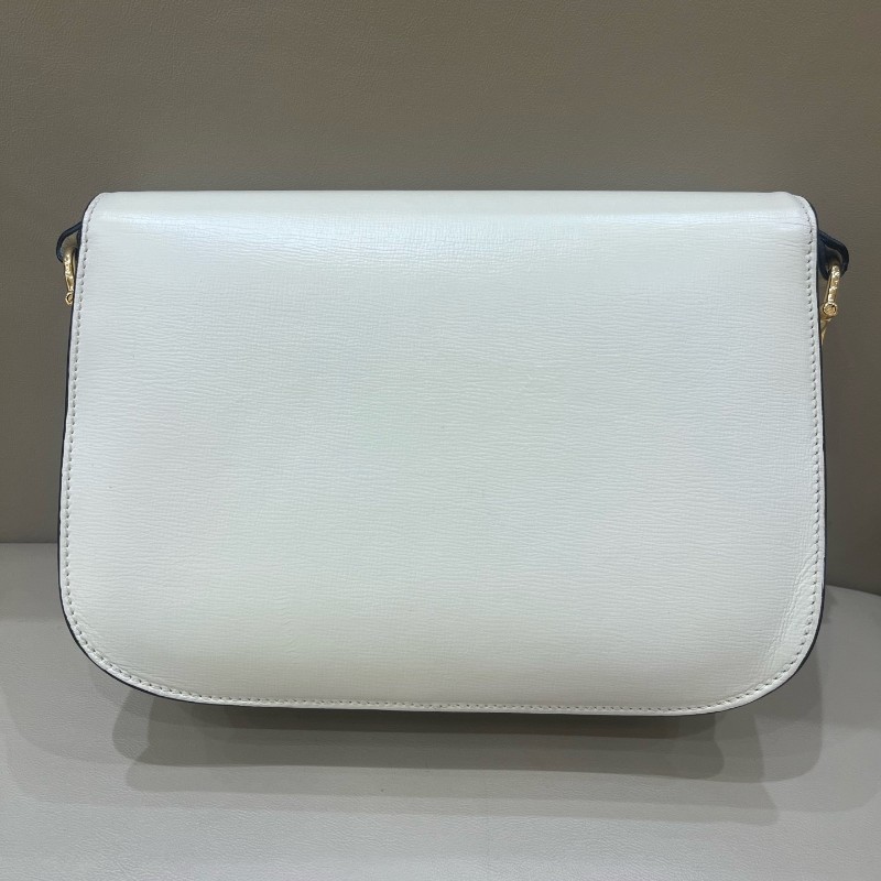 Gucci 1955白色全皮馬鞍包 肩背包斜背包-14