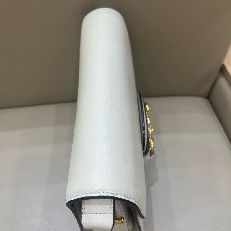 Gucci 1955白色全皮馬鞍包 肩背包斜背包-16