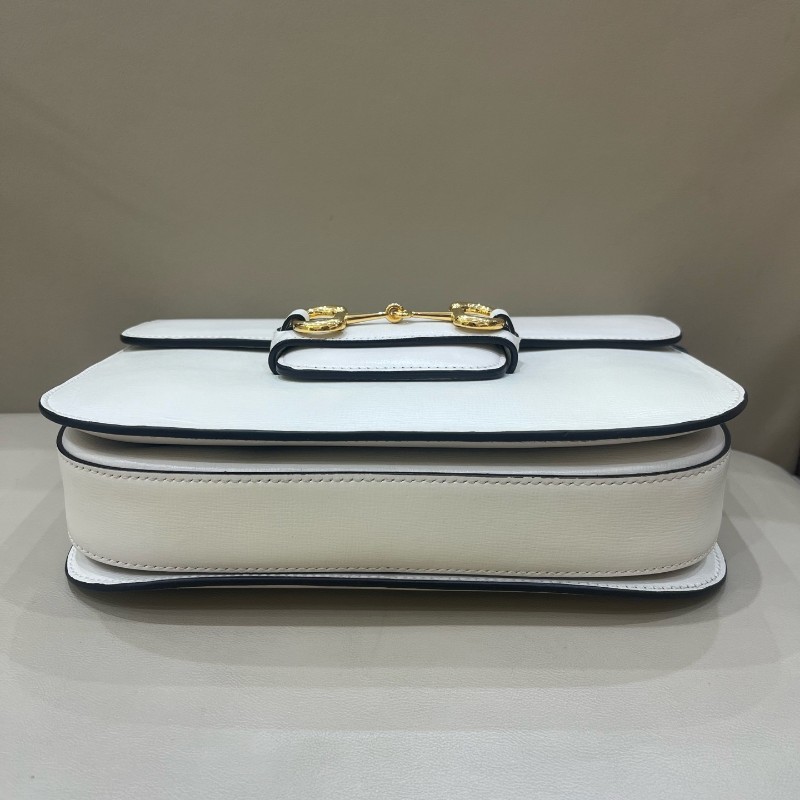 Gucci 1955白色全皮馬鞍包 肩背包斜背包-17