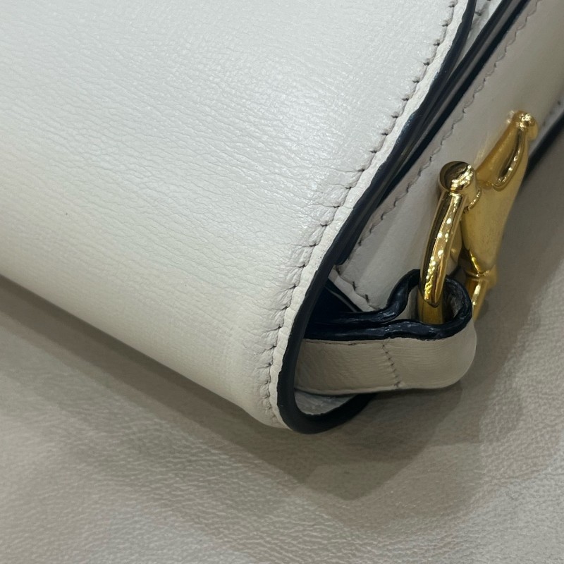 Gucci 1955白色全皮馬鞍包 肩背包斜背包-20