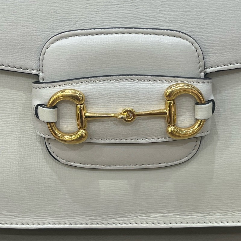 Gucci 1955白色全皮馬鞍包 肩背包斜背包-22