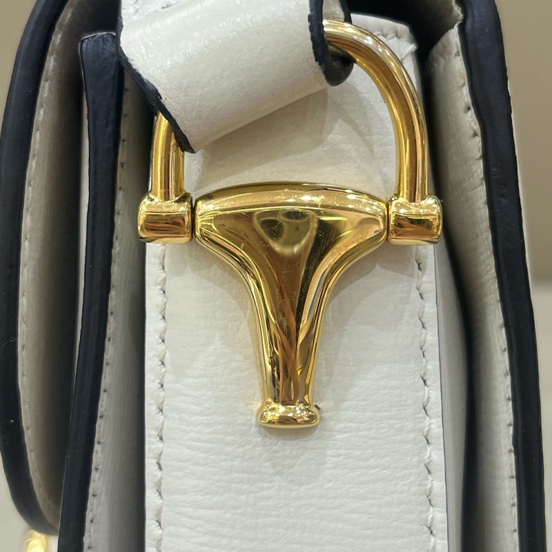 Gucci 1955白色全皮馬鞍包 肩背包斜背包-23