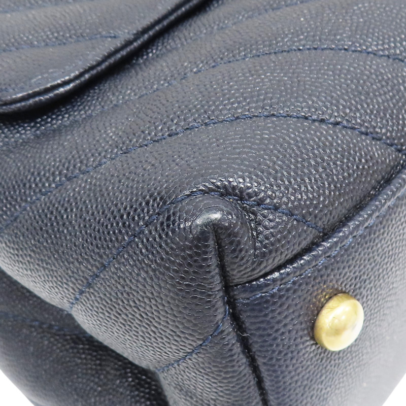 藍色 菱格紋 荔枝牛皮 CoCo handle 29 鍊帶 肩背包【CHANEL 香奈兒】 A92991-9