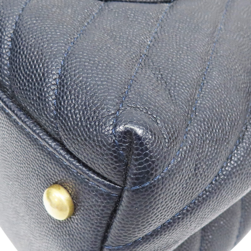 藍色 菱格紋 荔枝牛皮 CoCo handle 29 鍊帶 肩背包【CHANEL 香奈兒】 A92991-12