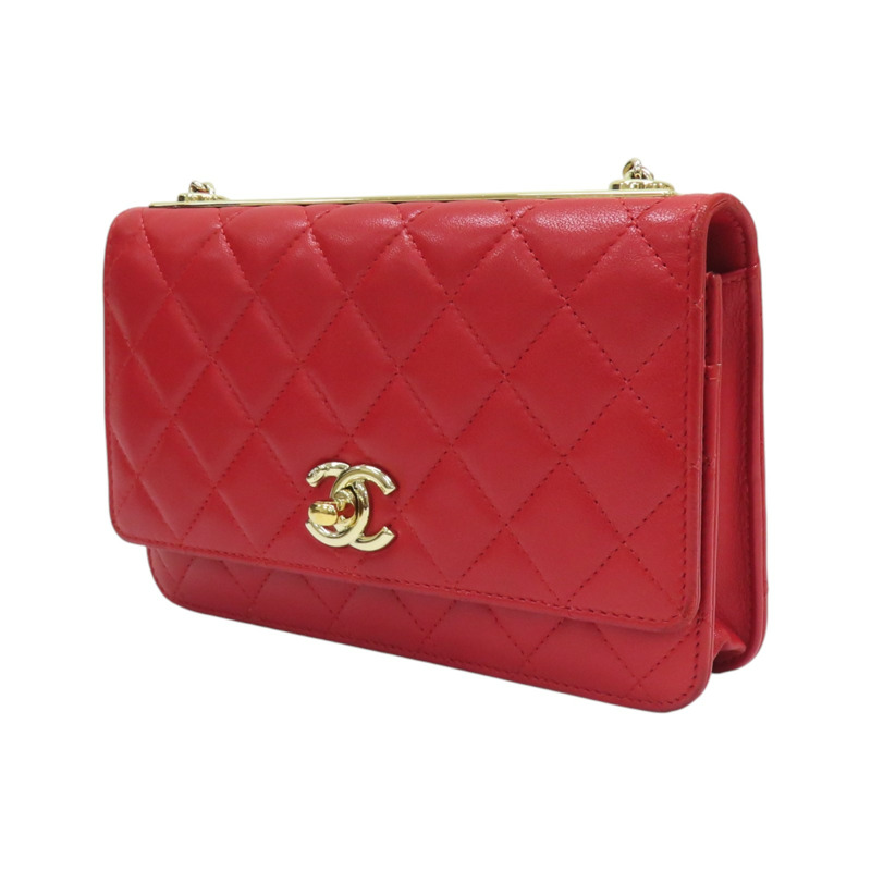 紅色 牛皮 荔枝紋 Trendy CC WOC 肩背包 A80982【CHANEL 香奈兒】 A80982-2