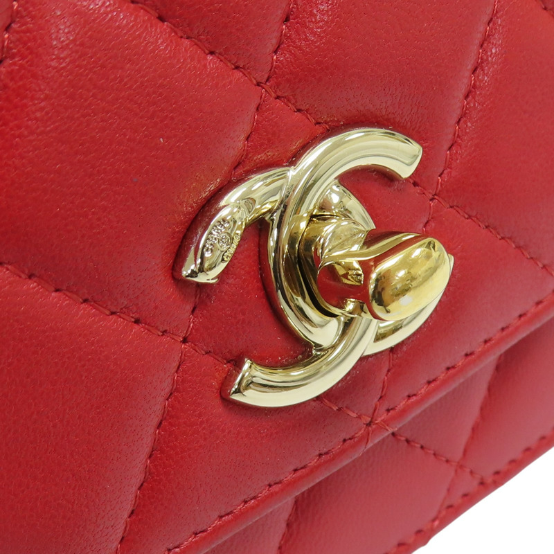 紅色 牛皮 荔枝紋 Trendy CC WOC 肩背包 A80982【CHANEL 香奈兒】 A80982-10
