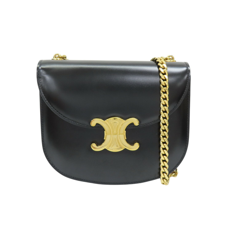 黑色 牛皮 肩背包【CELINE 賽琳】 110973-0