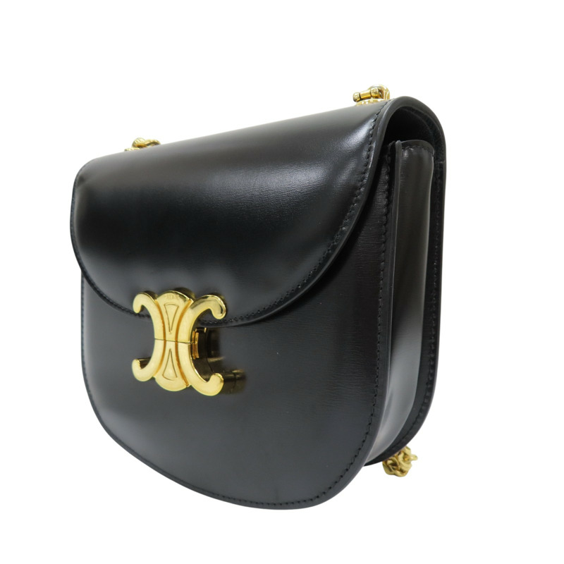 黑色 牛皮 肩背包【CELINE 賽琳】 110973-2