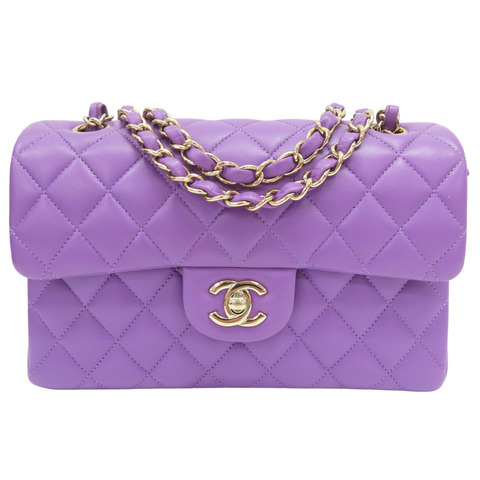 紫色 羊皮 COCO 23 鍊帶 肩背包 金扣【CHANEL 香奈兒】 A01113