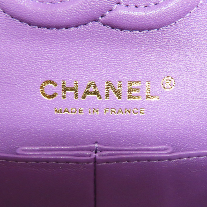 紫色 羊皮 COCO 23 鍊帶 肩背包 金扣【CHANEL 香奈兒】 A01113-5