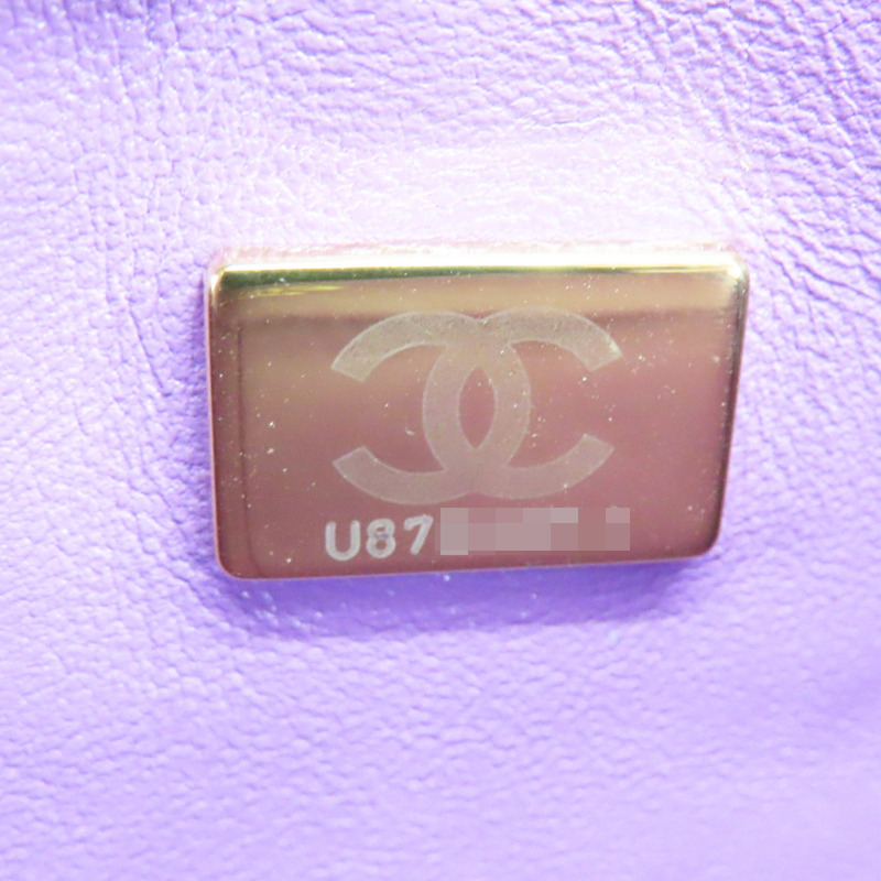 紫色 羊皮 COCO 23 鍊帶 肩背包 金扣【CHANEL 香奈兒】 A01113-6