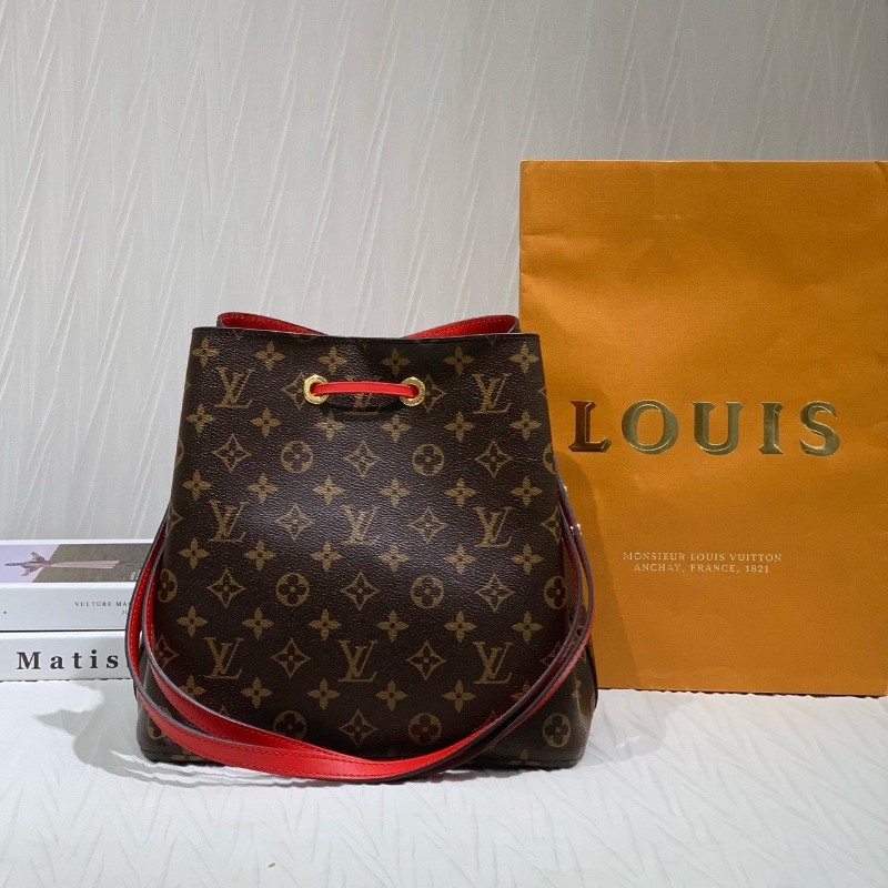 LV neonoe 中號 老花 紅色 水桶包 肩背包-3