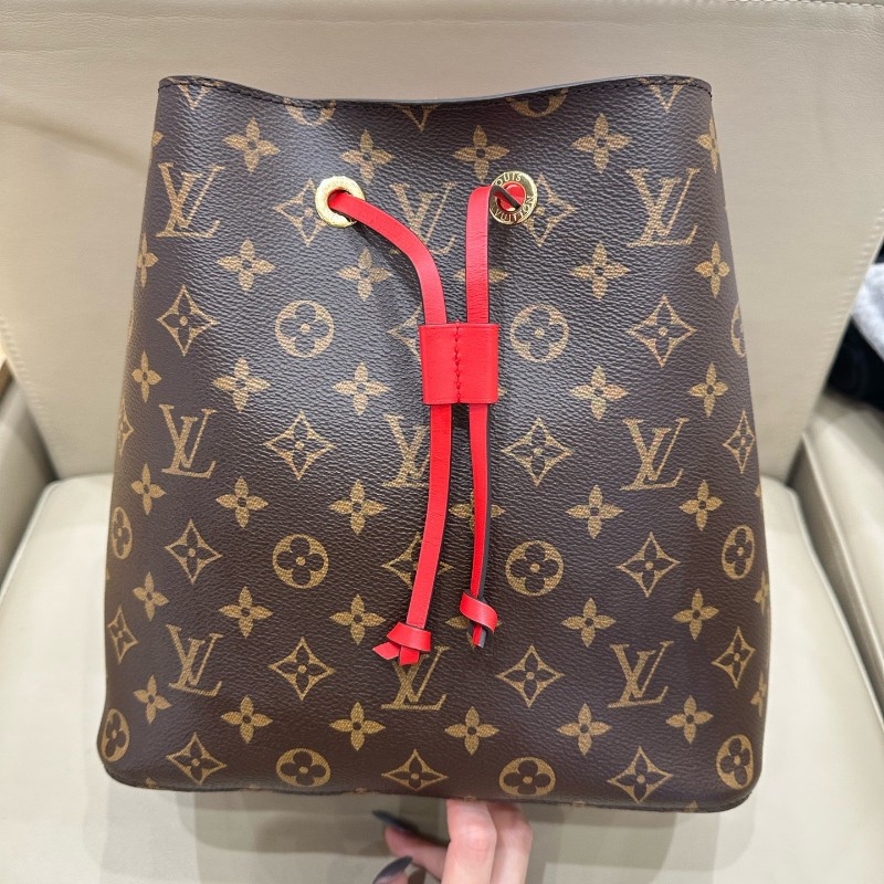 LV neonoe 中號 老花 紅色 水桶包 肩背包-7