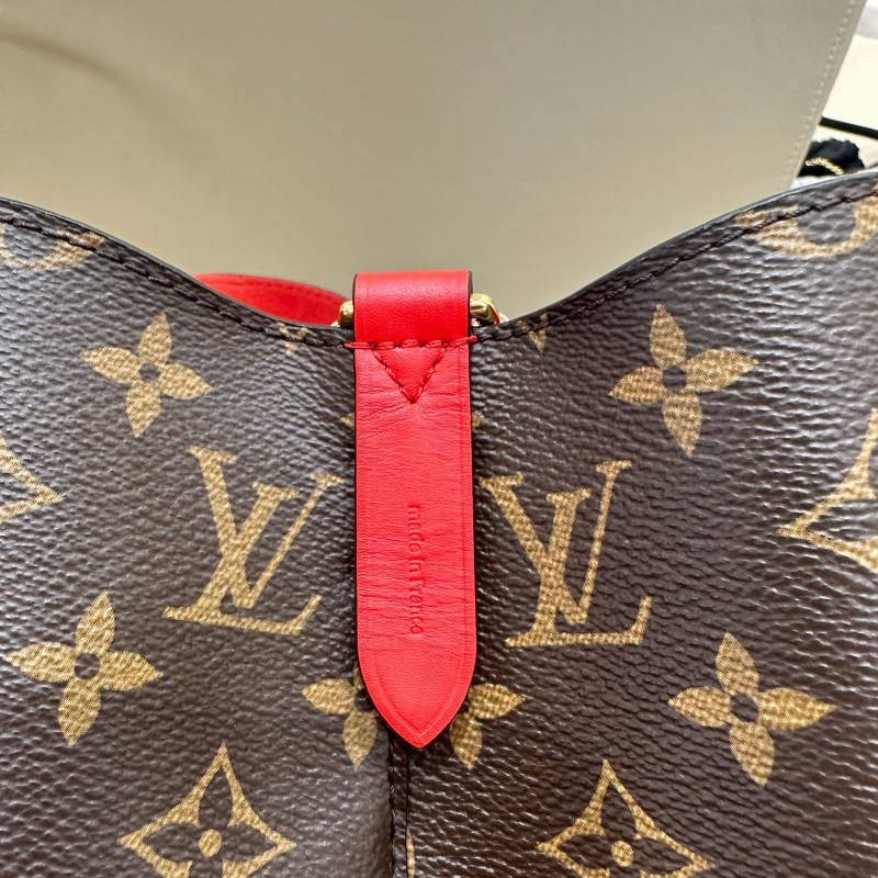 LV neonoe 中號 老花 紅色 水桶包 肩背包-17