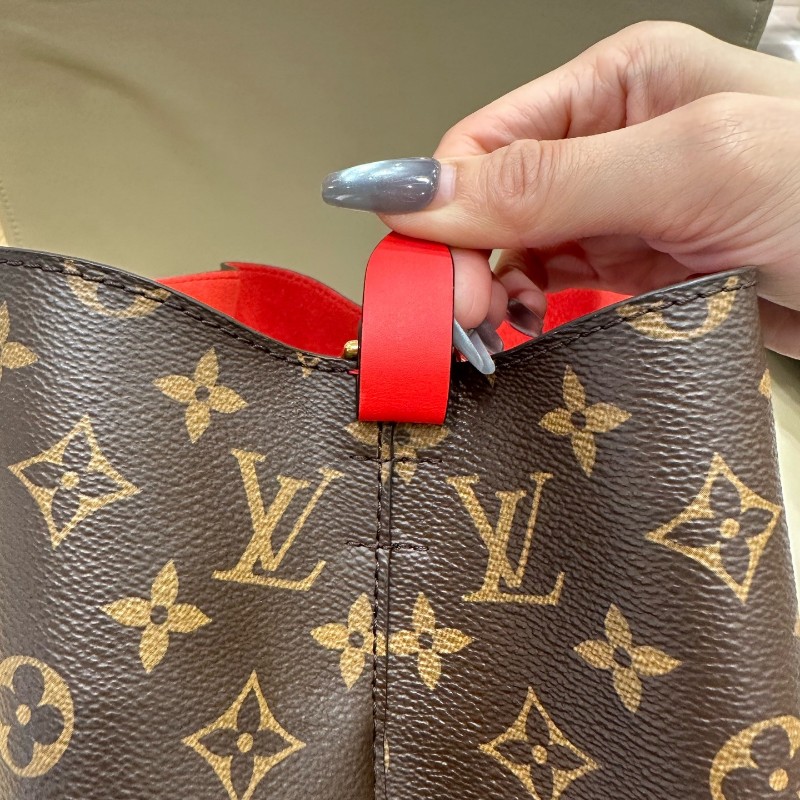 LV neonoe 中號 老花 紅色 水桶包 肩背包-18