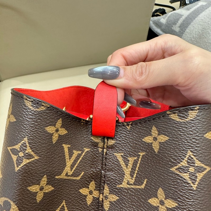 LV neonoe 中號 老花 紅色 水桶包 肩背包-20