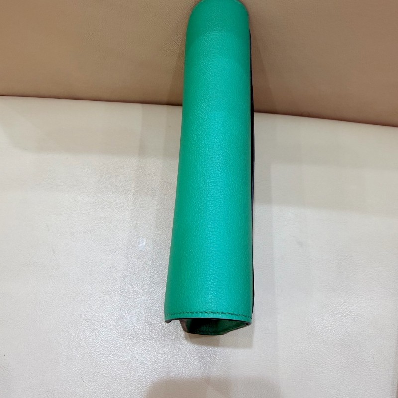Hermes愛馬仕綠色康康錢包Constance C刻 Epsom皮 長夾 銀包-10