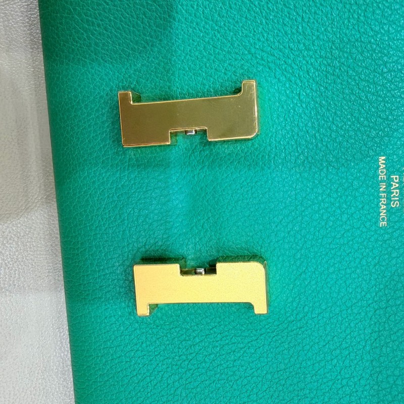 Hermes愛馬仕綠色康康錢包Constance C刻 Epsom皮 長夾 銀包-22