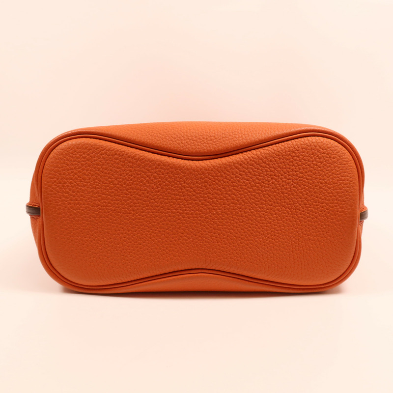 HERMES Togo皮革So Kelly 26銀扣肩背袋Feu-3