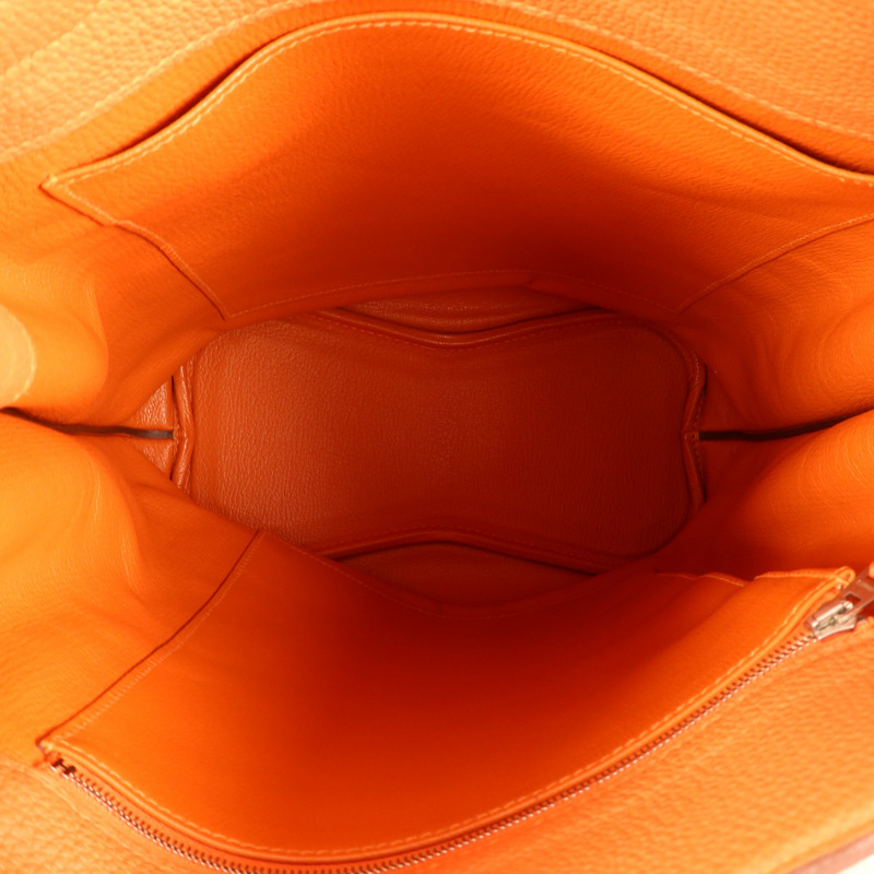 HERMES Togo皮革So Kelly 26銀扣肩背袋Feu-4