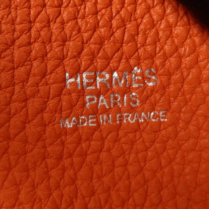 HERMES Togo皮革So Kelly 26銀扣肩背袋Feu-5