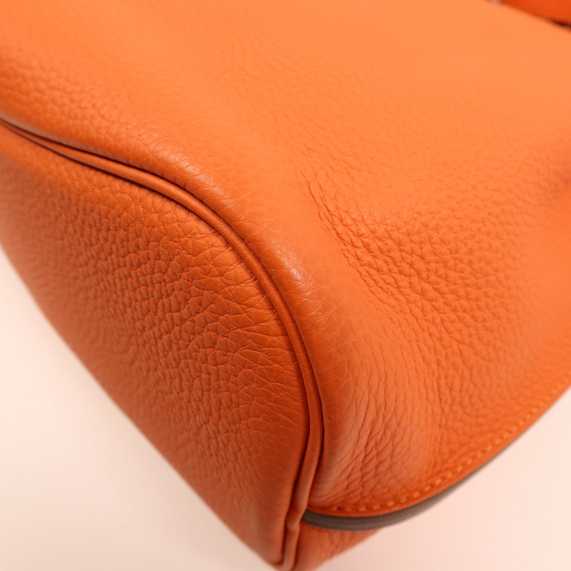 HERMES Togo皮革So Kelly 26銀扣肩背袋Feu-8