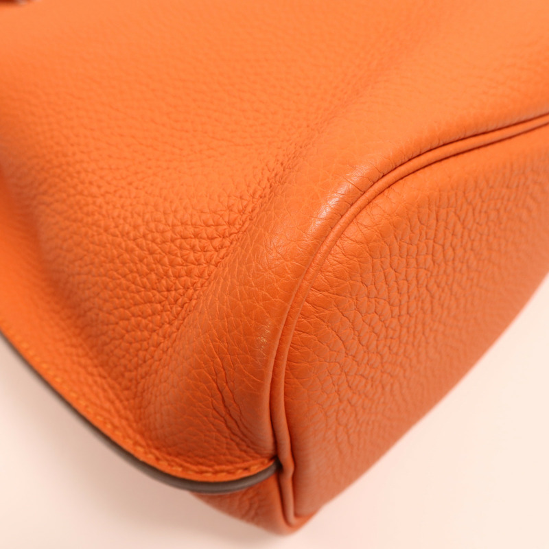 HERMES Togo皮革So Kelly 26銀扣肩背袋Feu-9