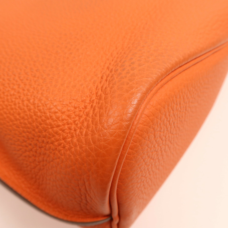 HERMES Togo皮革So Kelly 26銀扣肩背袋Feu-11