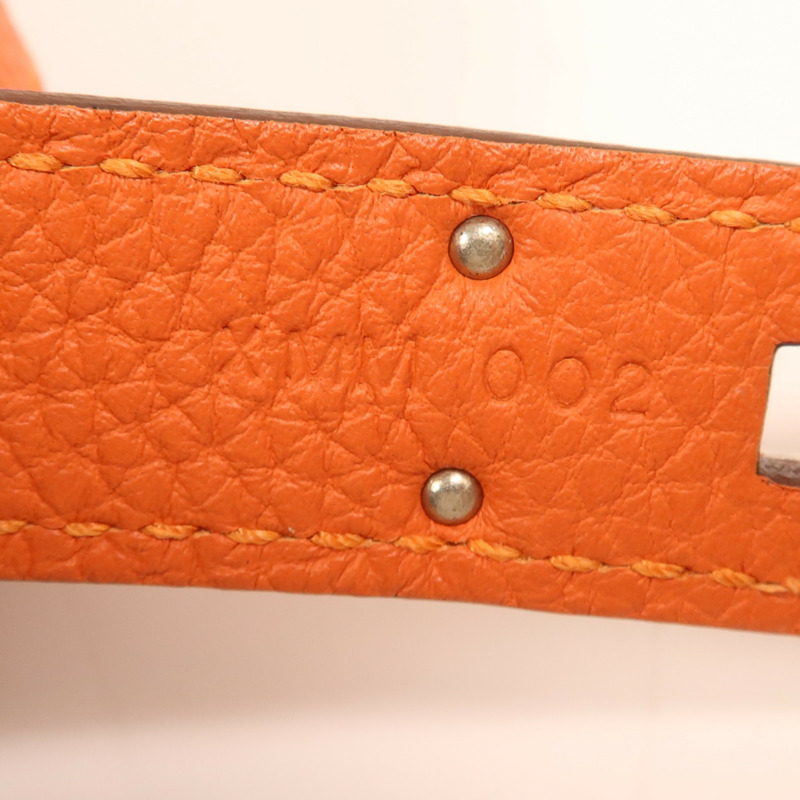 HERMES Togo皮革So Kelly 26銀扣肩背袋Feu-14