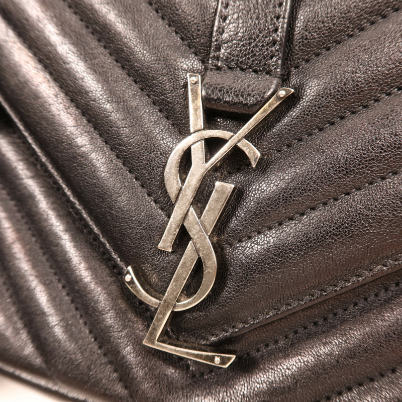 SAINT LAURENT 牛皮皮革College銀扣鏈帶肩背袋-11