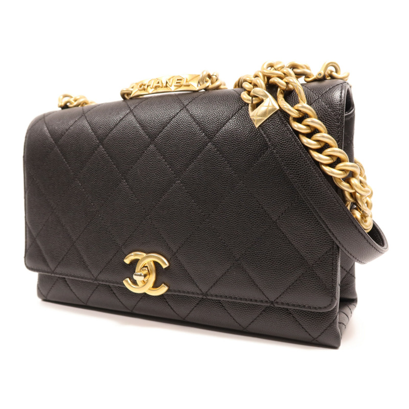 CHANEL 牛皮皮革Chain Shoulder Bag金扣鏈帶肩背袋-2