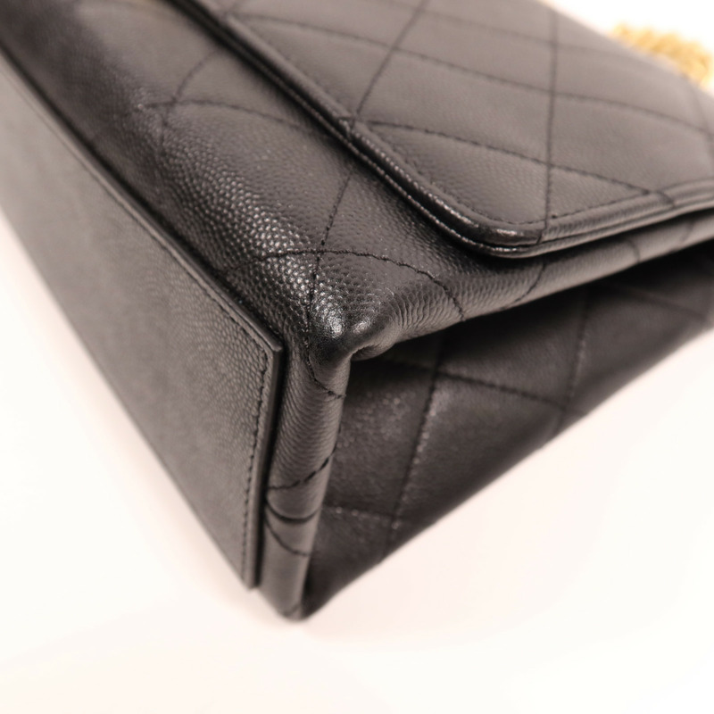 CHANEL 牛皮皮革Chain Shoulder Bag金扣鏈帶肩背袋-9