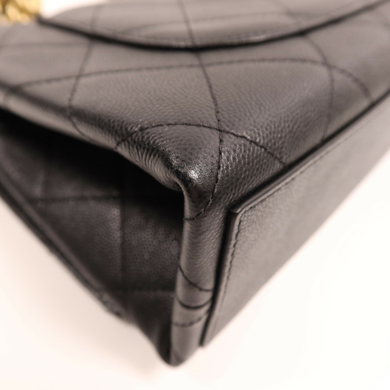 CHANEL 牛皮皮革Chain Shoulder Bag金扣鏈帶肩背袋-12