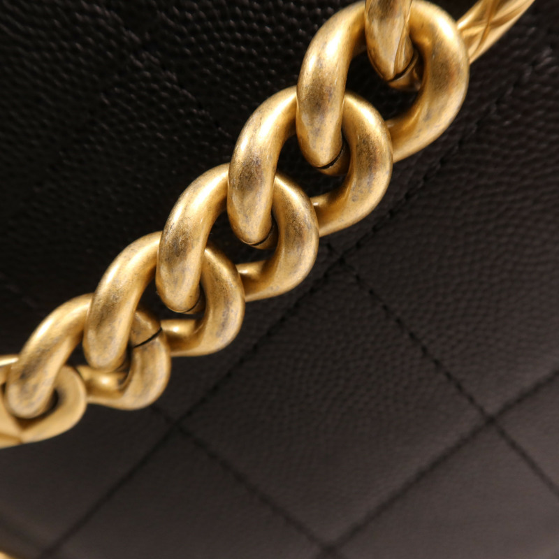 CHANEL 牛皮皮革Chain Shoulder Bag金扣鏈帶肩背袋-15