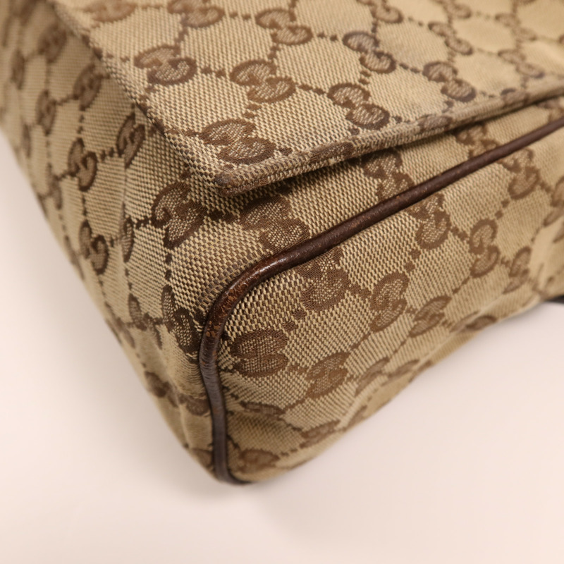 GUCCI 帆布Shoulder Bag銀扣肩背袋-5