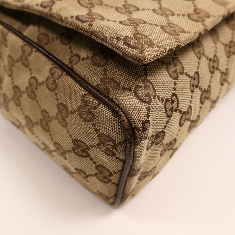 GUCCI 帆布Shoulder Bag銀扣肩背袋-6