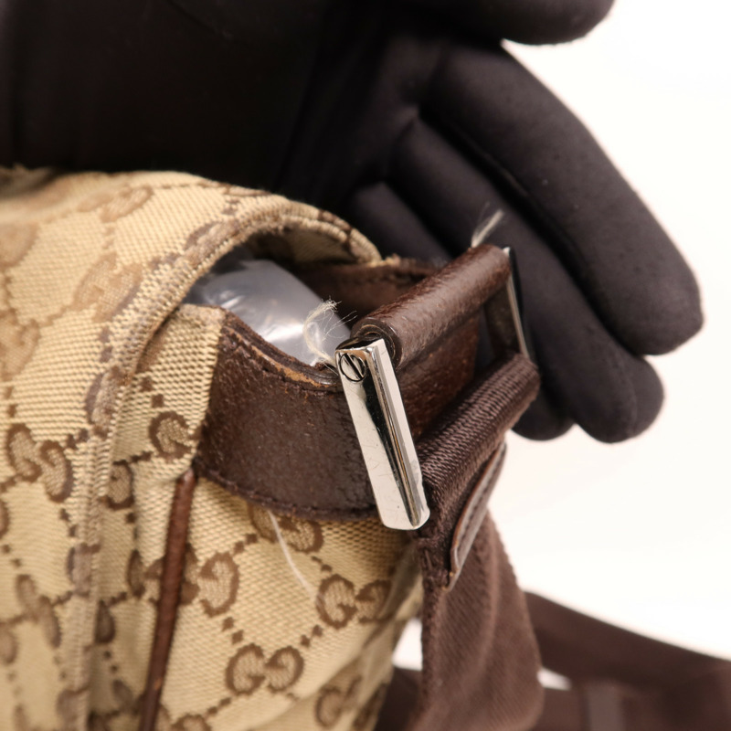 GUCCI 帆布Shoulder Bag銀扣肩背袋-12