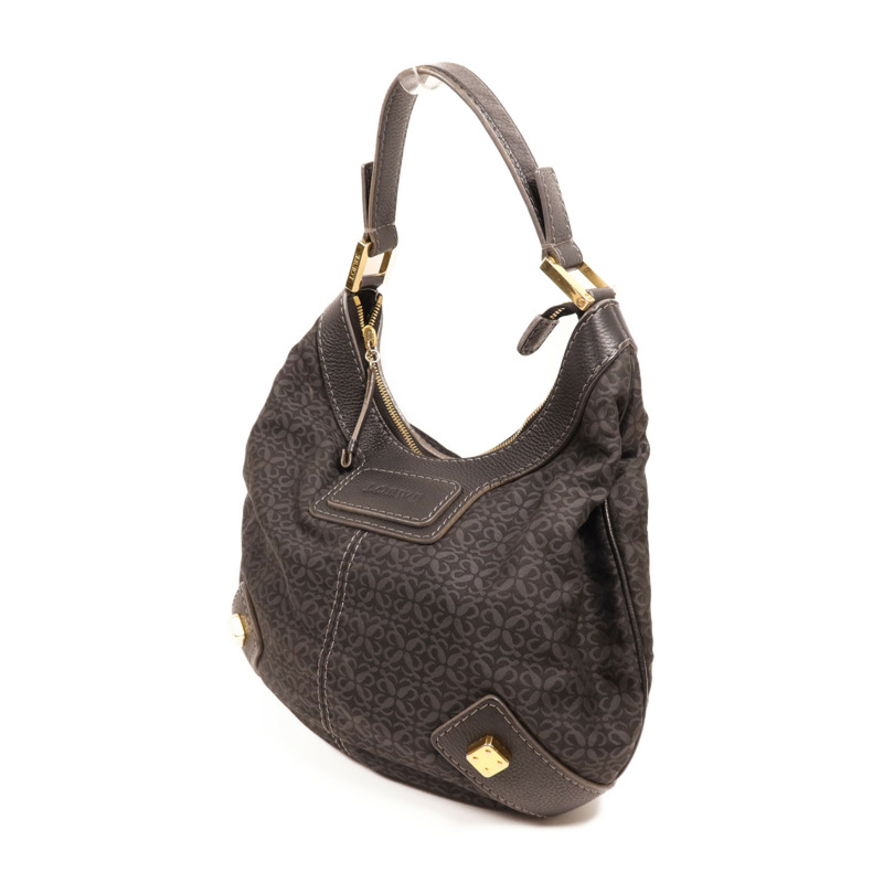 LOEWE 帆布/牛皮皮革Vintage Shoulder Bag金扣肩背袋-2