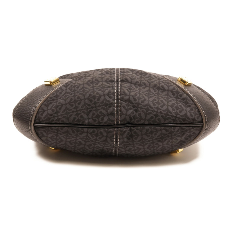 LOEWE 帆布/牛皮皮革Vintage Shoulder Bag金扣肩背袋-3