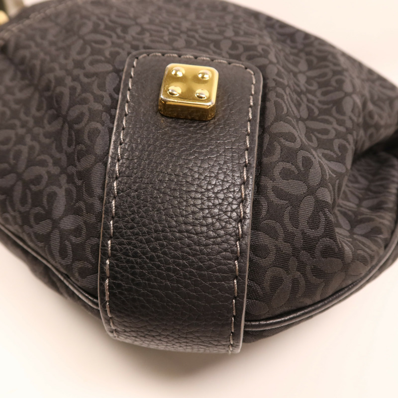 LOEWE 帆布/牛皮皮革Vintage Shoulder Bag金扣肩背袋-5