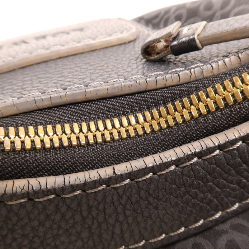 LOEWE 帆布/牛皮皮革Vintage Shoulder Bag金扣肩背袋-12