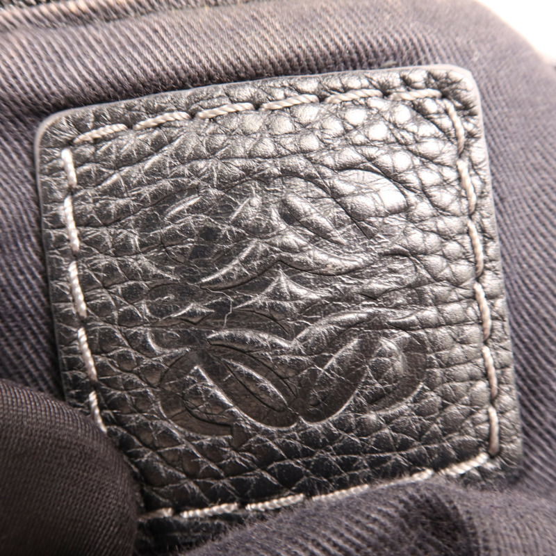 LOEWE 帆布/牛皮皮革Vintage Shoulder Bag金扣肩背袋-16