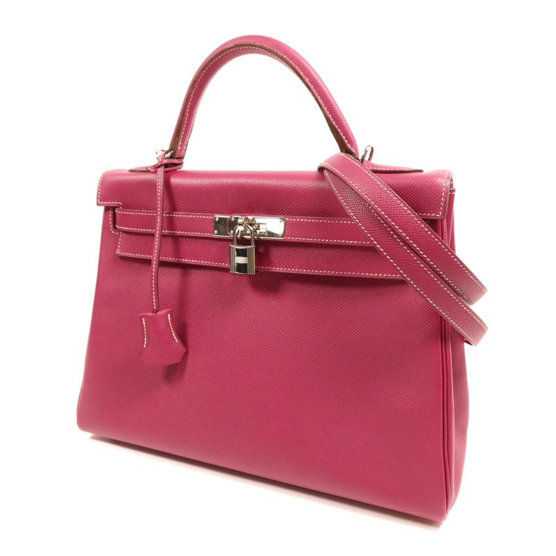 HERMES Epsom皮革Kelly 32銀扣手挽肩背兩用袋Tosca-2