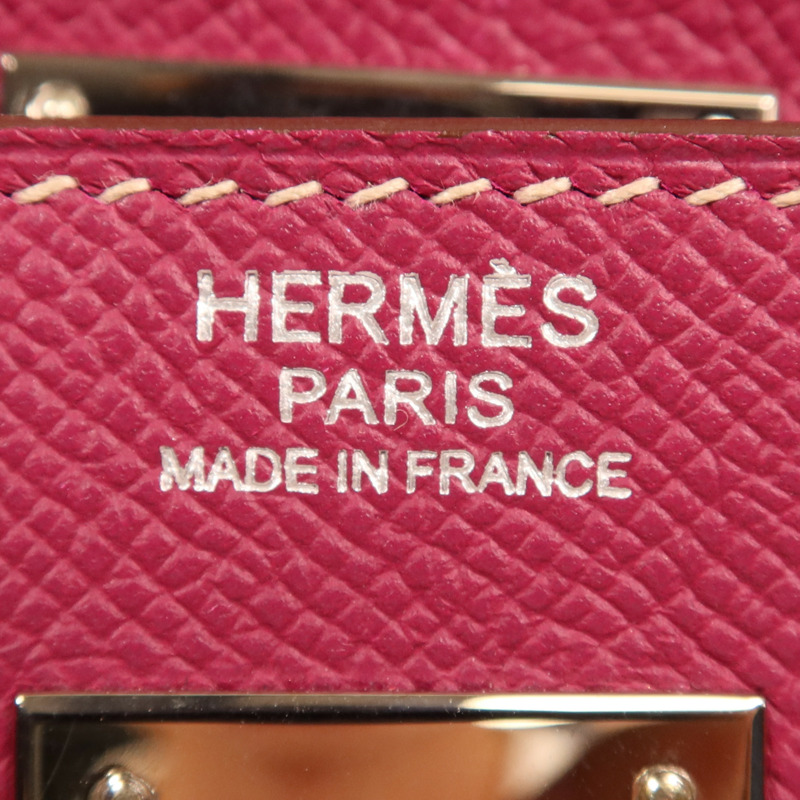 HERMES Epsom皮革Kelly 32銀扣手挽肩背兩用袋Tosca-5
