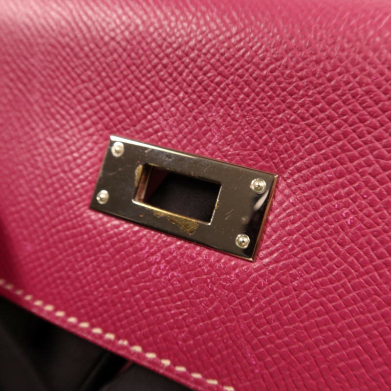 HERMES Epsom皮革Kelly 32銀扣手挽肩背兩用袋Tosca-13