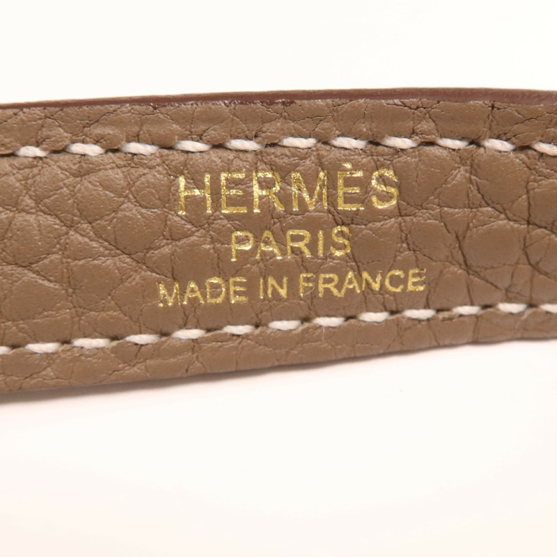 HERMES Togo皮革Kelly 25金扣手挽肩背兩用袋Etoupe-17