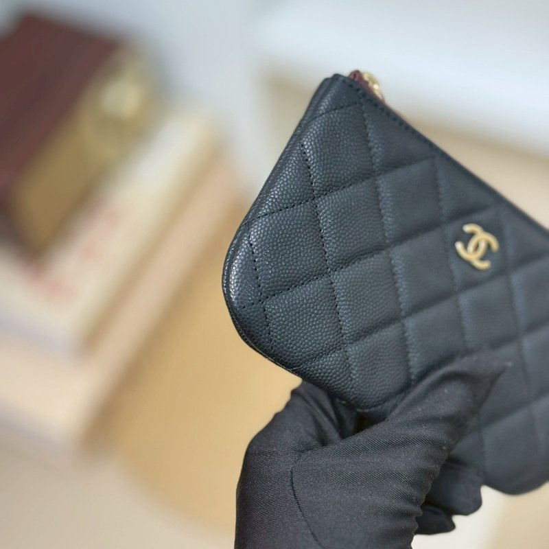 🏷️Chanel.Coco 一字零錢包 荔枝牛 芯片款-4