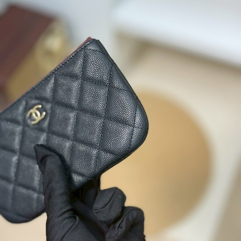 🏷️Chanel.Coco 一字零錢包 荔枝牛 芯片款-5