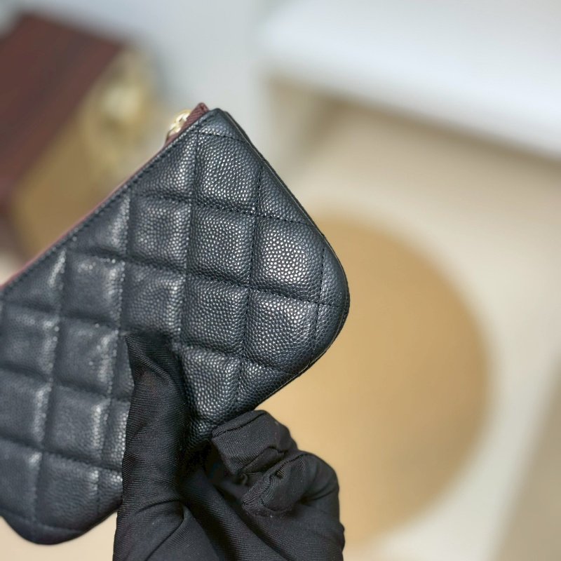 🏷️Chanel.Coco 一字零錢包 荔枝牛 芯片款-7